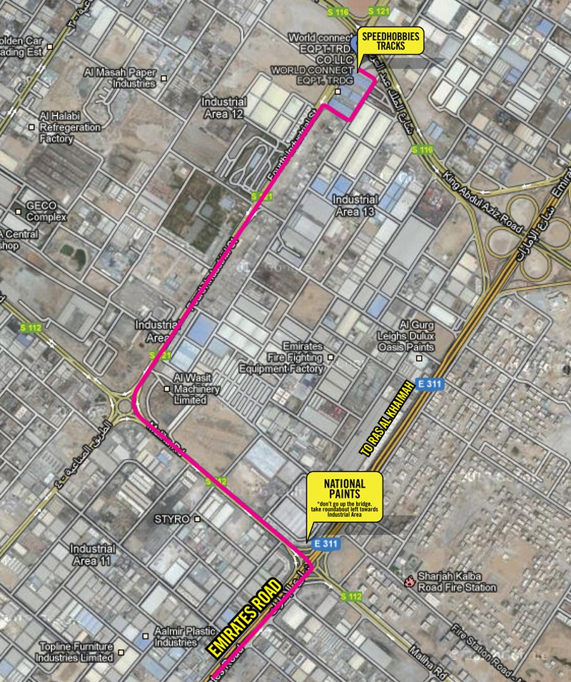 DIRTDXB / SPEEDHOBBIES SUPERTRACK Location Speedhobbiesmap