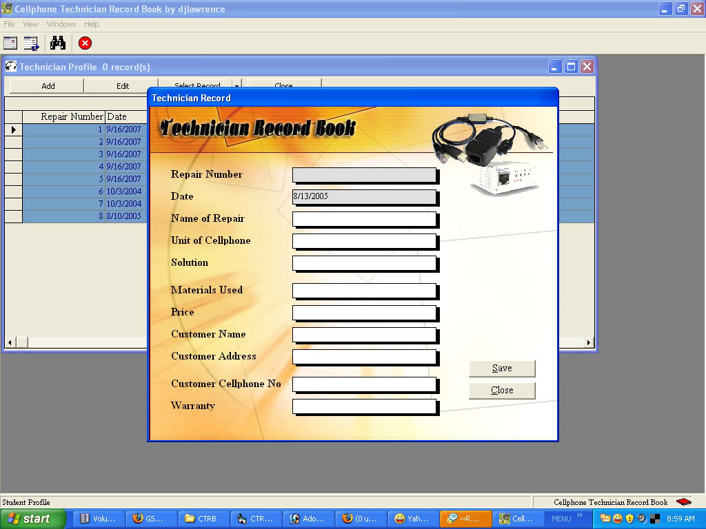 Cellphone Technician Record Book... by djlawrence Screenshotctrb