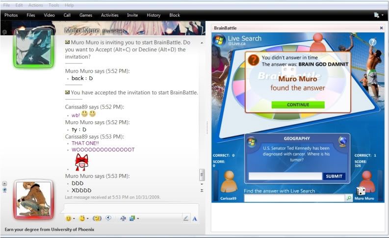 MSN going haywire? :3 *muahahahahhaa!!!* FAIL4THEONEWE_VEBEENLOOKINGFORXD