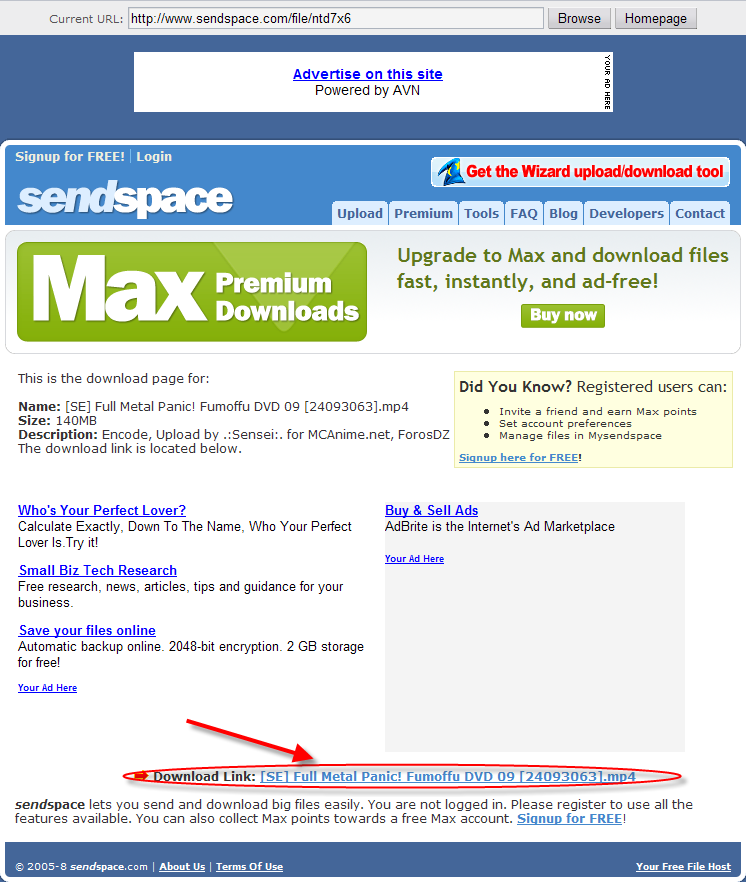 Descargar Archivos de SendSpace 3