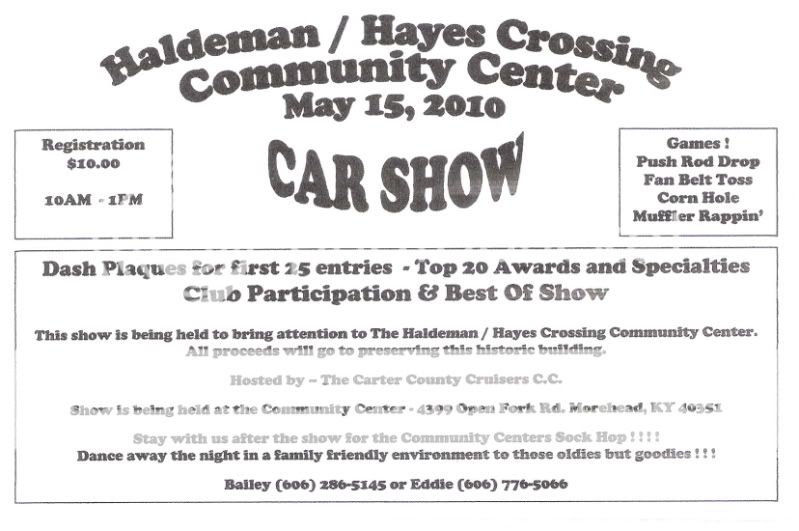 May 15, 2010 - Haldeman/Hayes Crossing Community Center Car Haldemanflyer