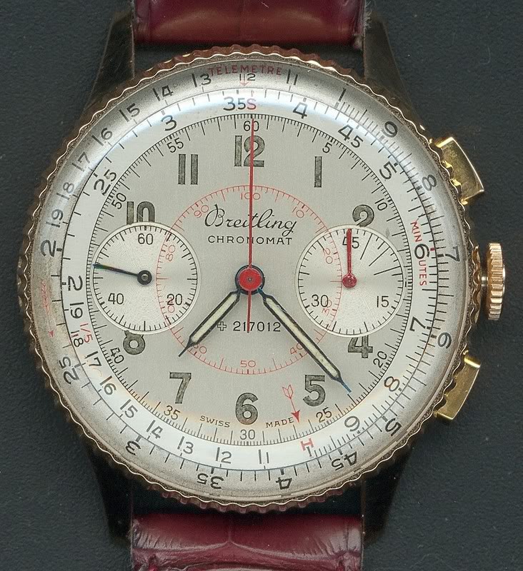 seamaster - Feu de vintage en or massif (toutes couleurs et tous carats : 9k, 14k, 18k) BreitlingChronomat1946