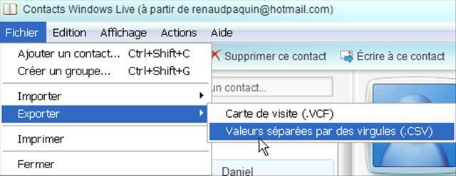 Sauvegarder vos contacts dans windows live messenger ScreenShot002-2