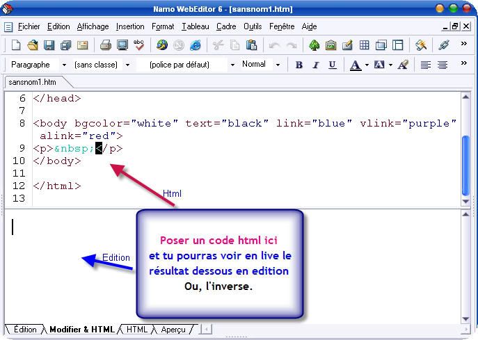 Tu ne connais rien en html, tu as besoin d'une page? Poserunhtmloueditionetvoirsonresult