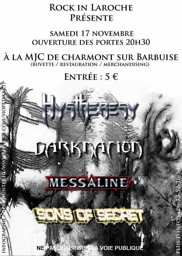 17/11/07 MESSALINE + DARKNATION + HYSTERESY + SONS OF SECRET Fly17novembre