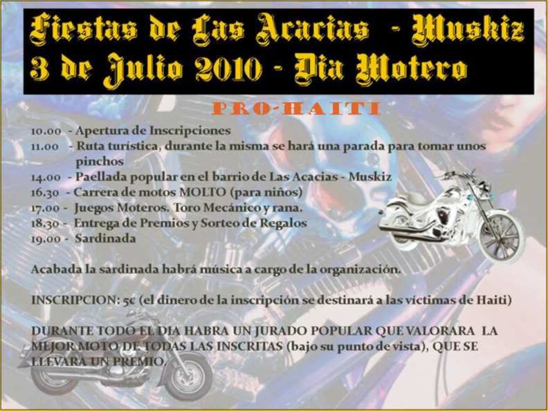 Dia Motero Pro-Haiti 3 Julio Muskiz Cartel