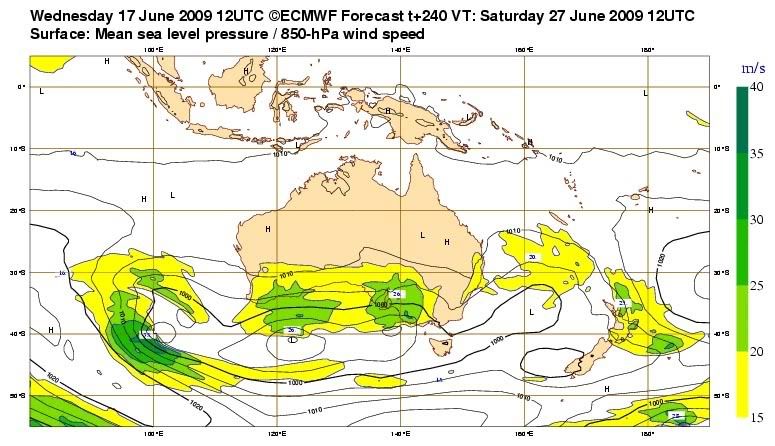 Victoria: Low Pressure System.  June 21st-27th 2009 Sausagelow