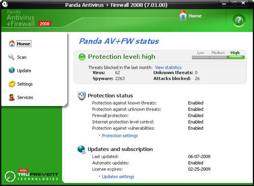 Panda Antivirus & Firewall 2008 7.01.00 Panda