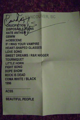 FEB 16 2008 - Vancouver, BC @ Orpheum Theatre Setlist