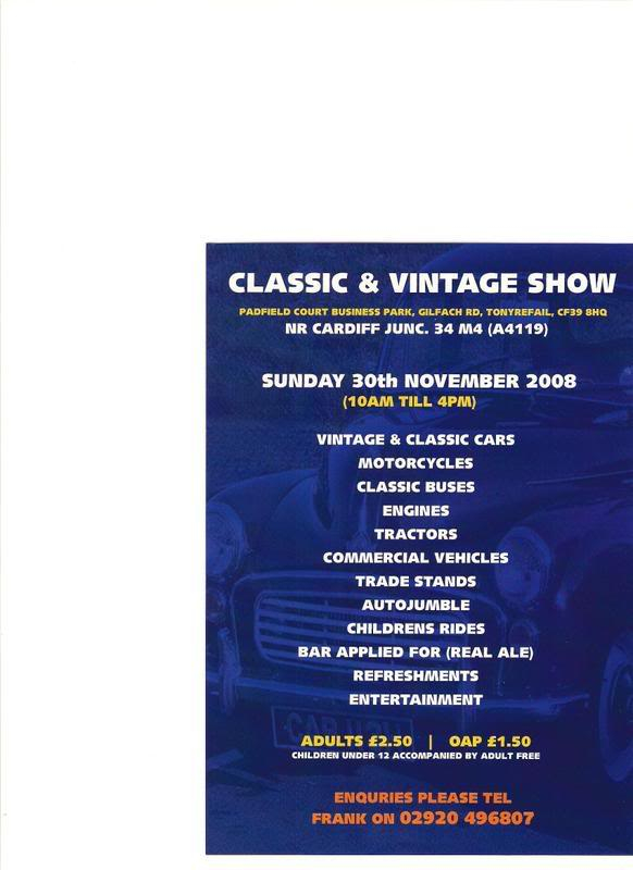 Local Clasic & Vintage show 30th Nov S.wales Carshownov