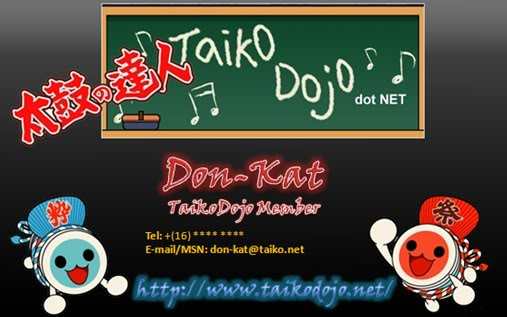 Official Taiko Namecard. Sample