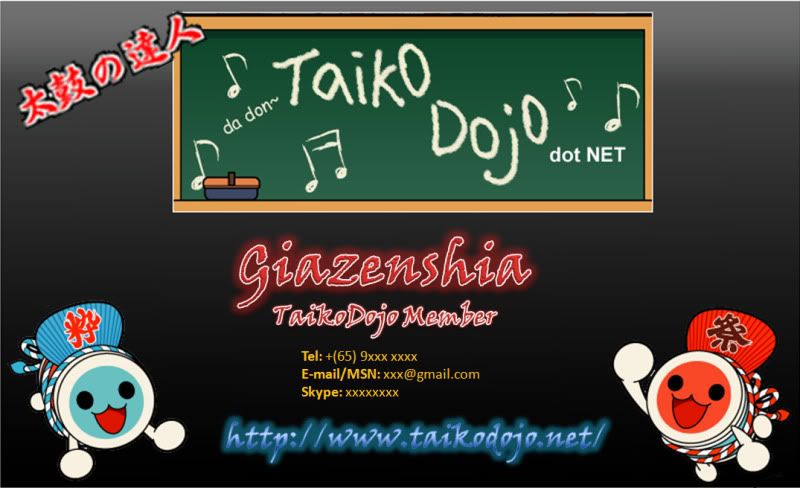 Taiko namecard revamped! Tkdjcard