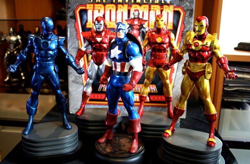 Iron Man statues 4 pack da Bowen - Lançado! Confira as fotos BDIM5