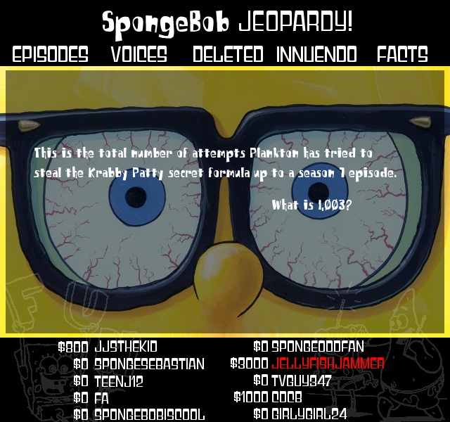 [2nd] SpongeBob Jeopardy! Sign-ups 27