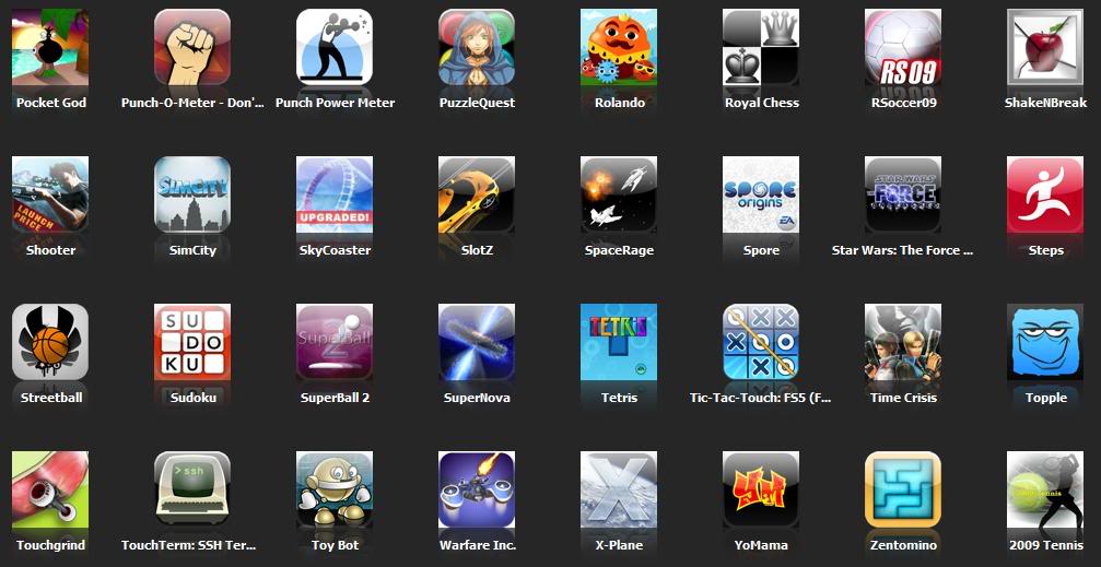 Iphone Ipod touch applications and games Games2