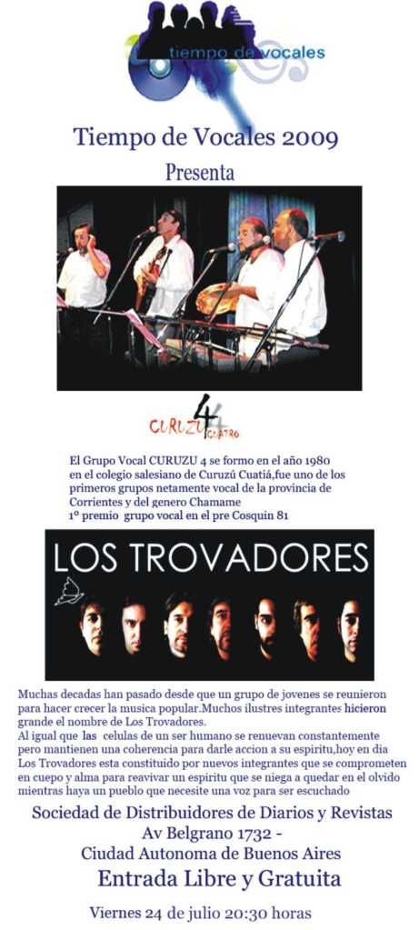 Los Trovadores en Tiempo de Vocales el 24 de Julio de 2009 TDV