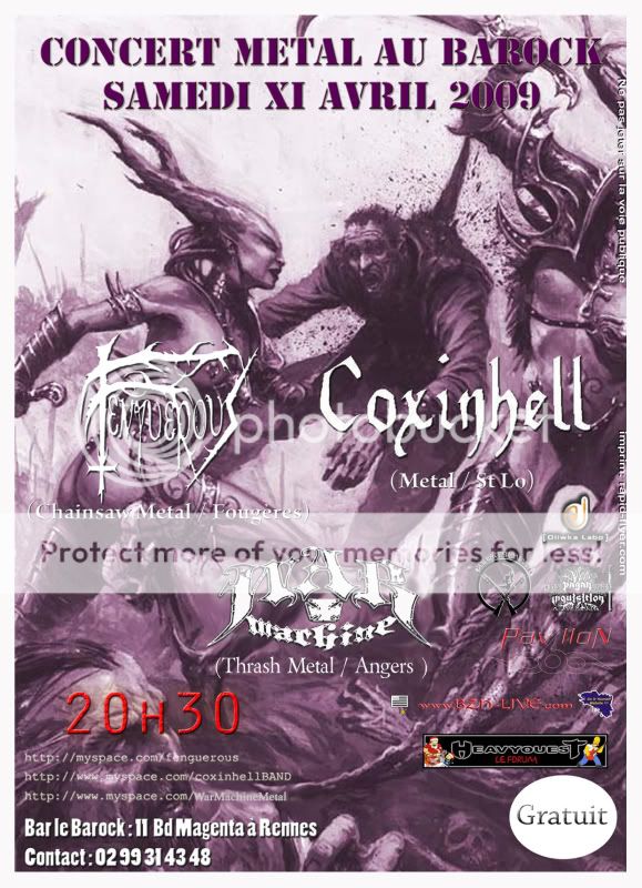 [11/04/09]FENGUEROUS+COXINHELL+WARMACHINE@Rennes AfficheduBarock_11avril09