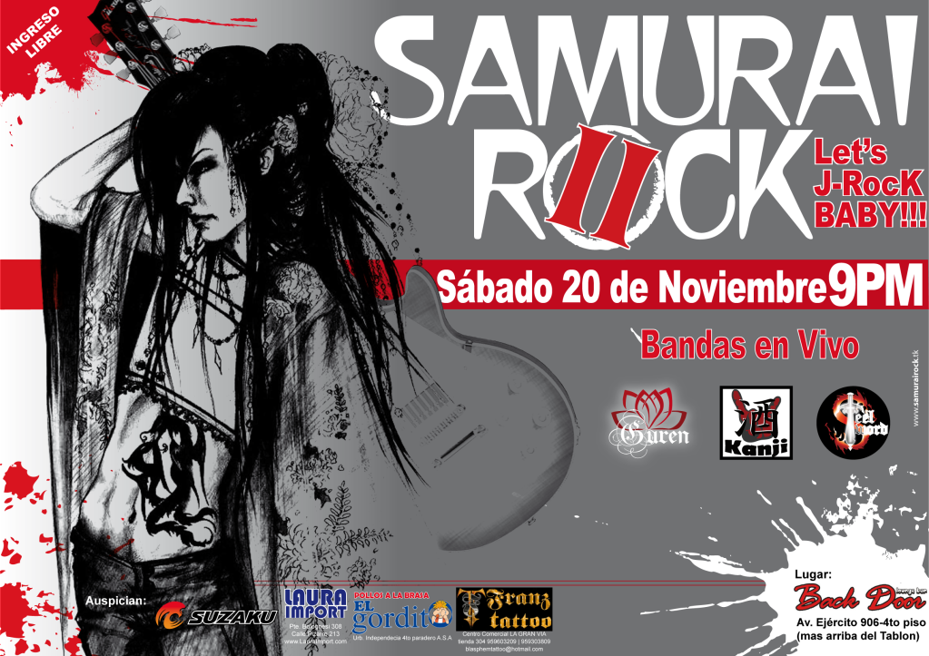 SAMURAI ROCK II-Let's J-RocK BABY!!! |Sabado 20 de NOVIEMBRE SAMURAIROCKII-LetsJ-RocKBABYp-1