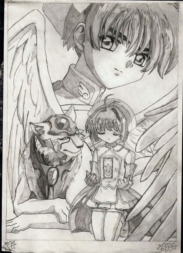 Fanarts de Sakura & Syaoran :D! SakuraShaoranyKerberosgrande