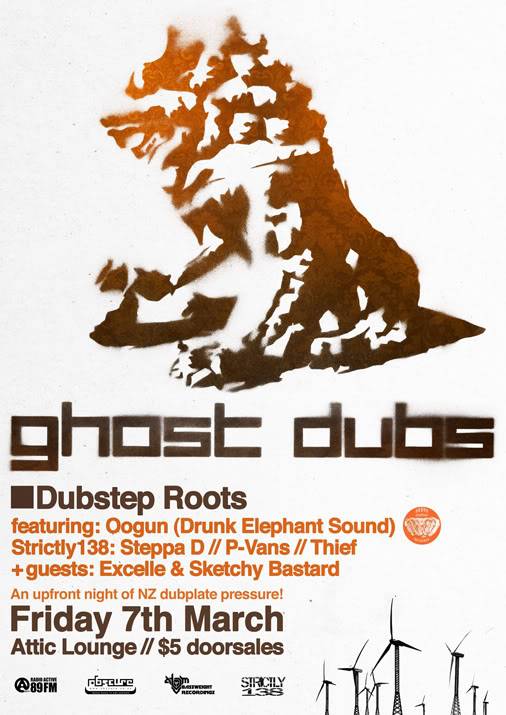Ghost Dubs / Friday 7th March @ Attic Lounge / $5 door GhostDubsFriday7thMarchweb