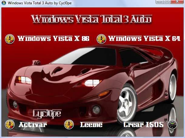 Windows Vista Total 3 ES Auto activable....Todas las versiones de VISTA x86 y x64 WVT3auto