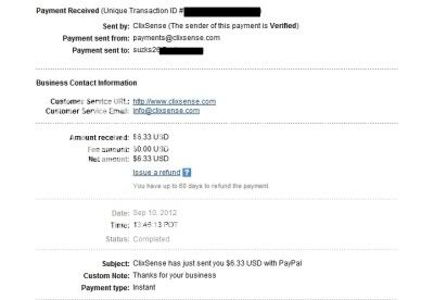 Paid Again By ClixSense - Proof! ClixSense091211-1