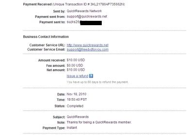 Paid Again By QuickRewards - Proof!!! QR002