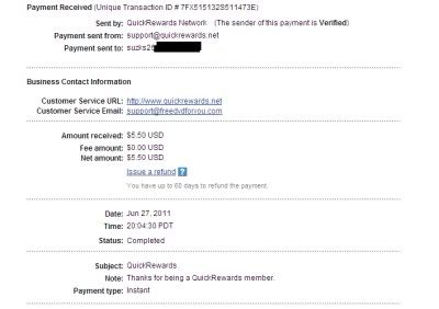 Paid Again By QuickRewards - Proof!!! QR005