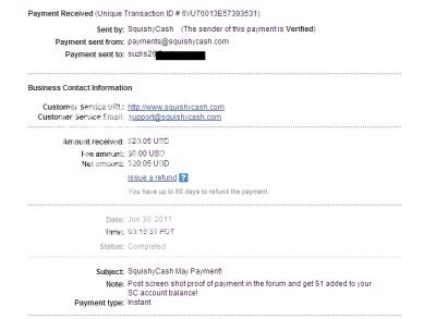 Paid Again By SquishyCash - Proof!!! SquishyJune2011