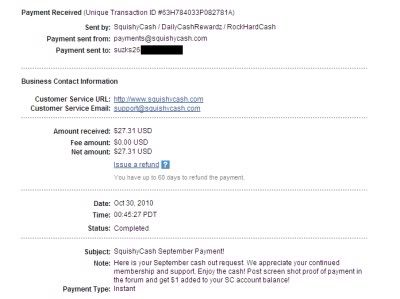 Paid Again By SquishyCash - Proof!! SquishySept10