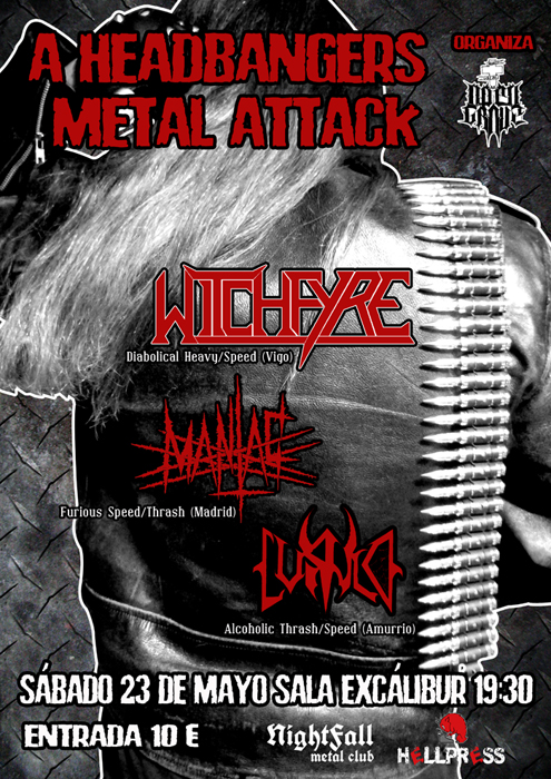 WITCHFYRE + MANIAC + LÚPULO 23 mayo excálibur Cartel1