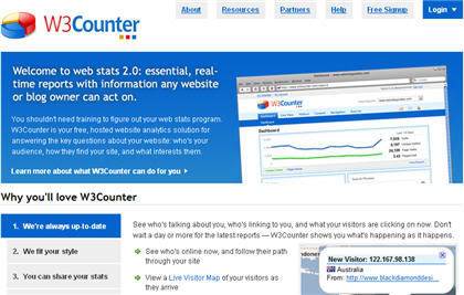 Các dịch vụ thống kê website W3counter-1