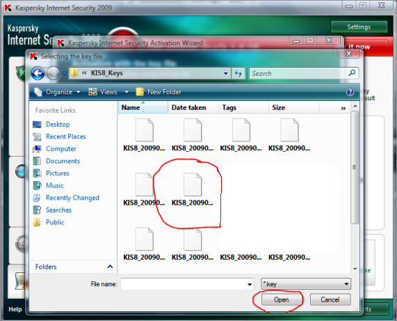 مفاتيح الكاسبر متجدد kaspersky key 2009 5