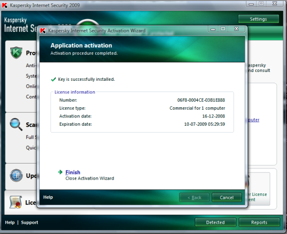 مفاتيح الكاسبر متجدد kaspersky key 2009 7