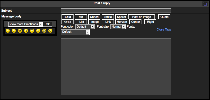 Posting Page and Smileys Screenshot2010-03-09at25537AM