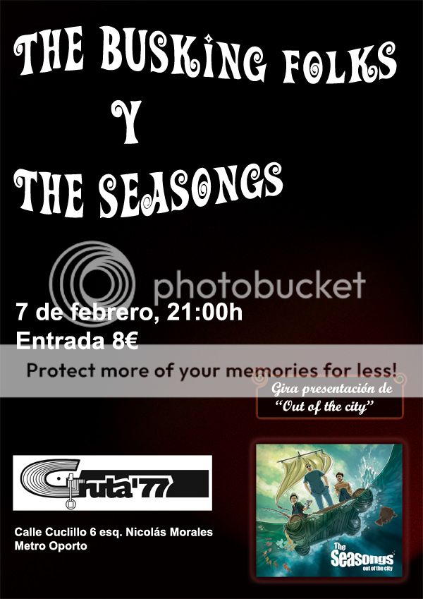 THE BUSKING FOLKS + THE SEASONGS,  7 de febrero en el Gruta77 Flyer600Web_zps50aa5de0