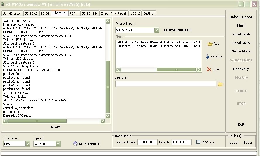 903sh hang flash by setool via tp Flash-3