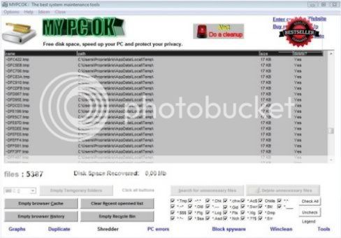 تحميل برنامج يخلصك من الملفات التالفه ويمحو آثار تصفحك MY PC OK v2010 MyPcOk2010