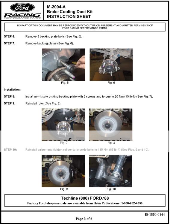 2007-2009 Shelby/Ford Racing Brake Duct Duct Instructions BrakeductinstallPg3