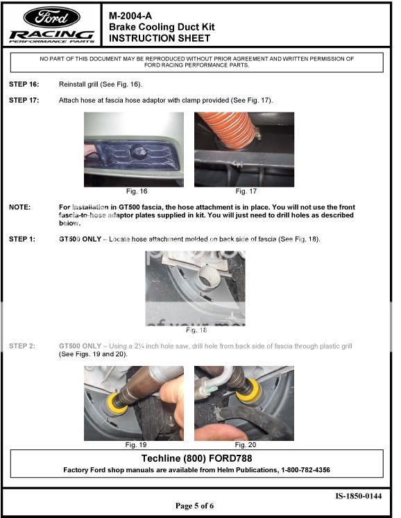 2007-2009 Shelby/Ford Racing Brake Duct Duct Instructions BrakeductinstallPg5