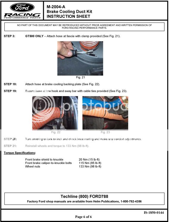 2007-2009 Shelby/Ford Racing Brake Duct Duct Instructions BrakeductinstallPg6