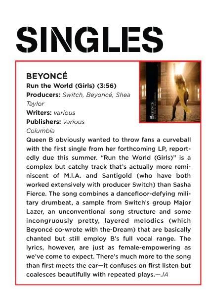 1er single : Run The World (Girls) - Page 30 RTWBillboardReview