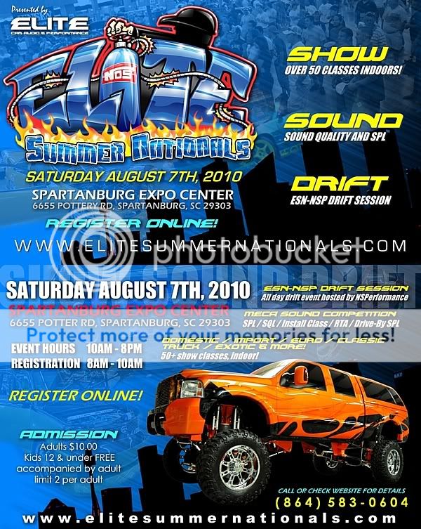 Elite Summer Nationals – Show*Drift*Sound – Aug 7, Spartanburg SC Flyerfull