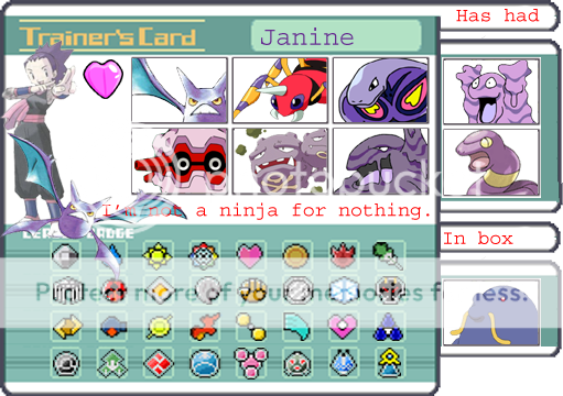 Trưng bày trainer card Janine