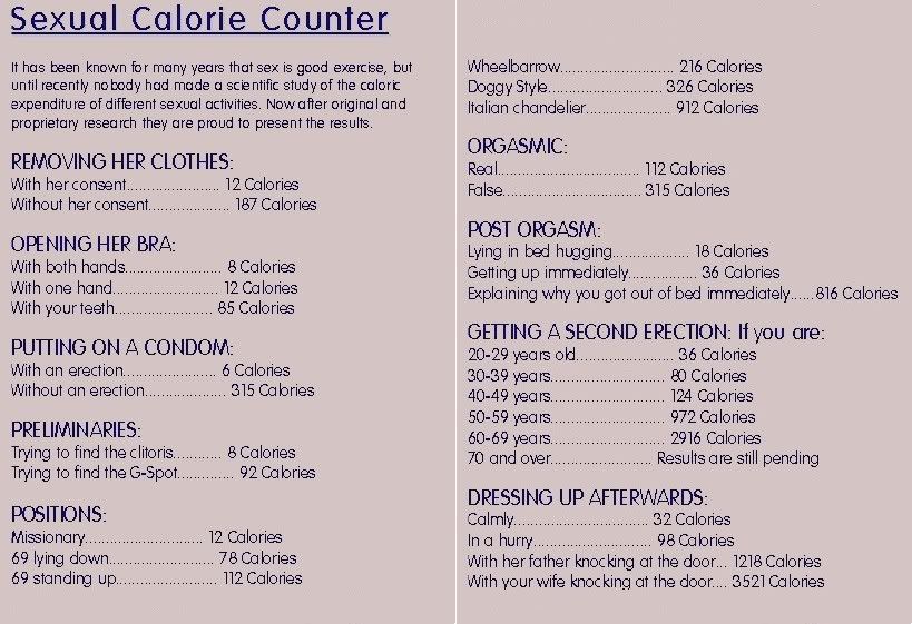 It's Good For You ____sexual_calorie_counter____