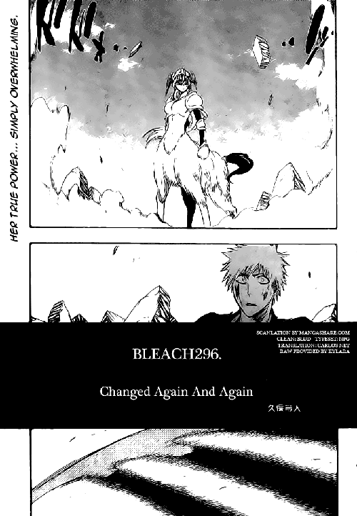 Chapter 296 - "Changed Again and Again" Bleach_296_pg09frontcover