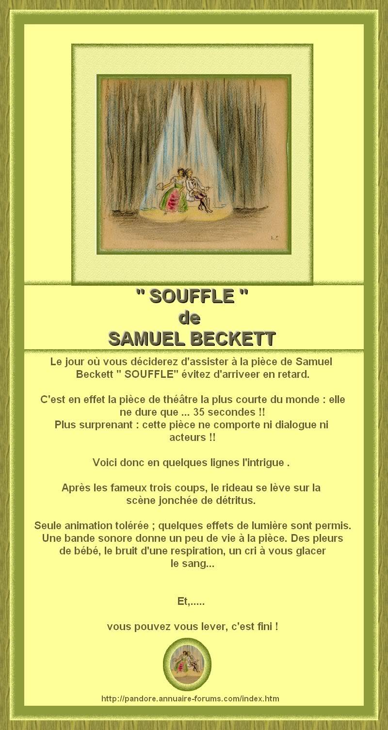 LE SOUFFLE DE S. BECKETT  LA PIECE LA PLUS COURTE 2-56