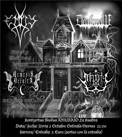 CONCIERTO EMPTY Festival BLACK METAL ZARAGOZA 3 DE OCTUBRE Amurriocartel