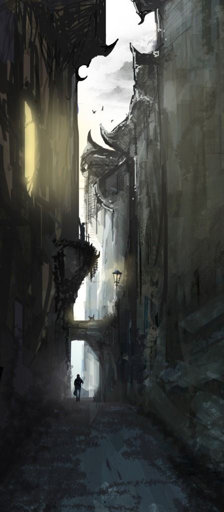 Callejuelas. Speedpainting_Medieval_street_by_Winerla