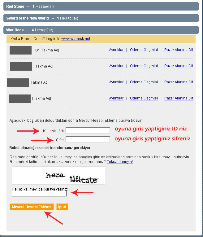 War Rock GamersFirst Hesap Yaratimi ve Mevcut Hesaplarin Baglanmasi Eigthpage